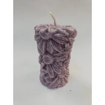 Svíčka Svíčka vonná z palmového vosku - válec slunečnice - švestka