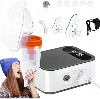 Inhalátor INHALÁTOR, KOMPRESOROVÝ NEBULIZÁTOR S NÁUSTKEM A MASKOU, TICHÝ INHALÁTOR
