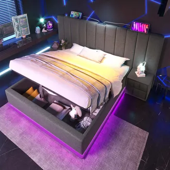 Postel Jednolůžková dřevěná postel Arhatreya 180x200 cm šedá