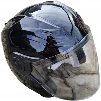 Helma na motorku OTEVŘENÁ PŘILBA KASK MD-209 ČERNÁ M (CE)