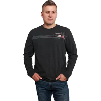 Pánské tričko Tričko dlouhý rukáv DESKAR černý melír M