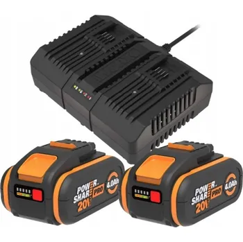 Sada WORX 4,0 Ah akumulátor 2x + nabíječka WA3611