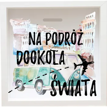 Pokladnička POKLADNIČKA RÁMEČEK na CESTU kolem světa VELKÁ
