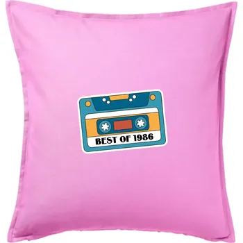 Polštář Narozeniny kazeta Best of 1986 - Polštář 50x50 - 50x50 - Pouze potah ( Růžová )