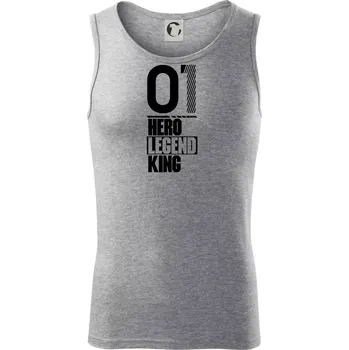 Hero, Legend, King 2001 - Tílko pánské Core - M ( Tmavě šedý melír )