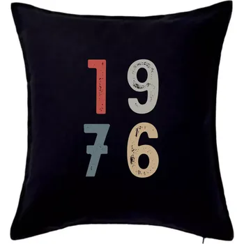 Polštář Vintage číslice 1976 - Polštář 50x50 - 50x50 - Pouze potah ( Černá )