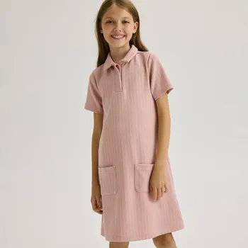 Dívčí šaty Reserved - Proužkované šaty - pudrově růžová - 587BF-39X - 587BF-39X-134