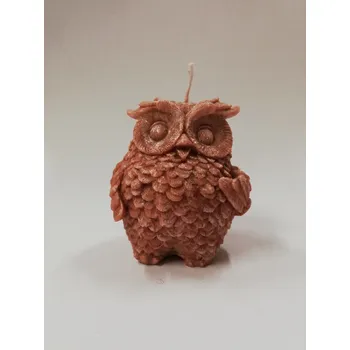 Svíčka Svíčka vonná z palmového vosku - sova - hnědá