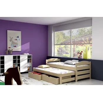 Dětská postel Dětská postel s přistýlkou Olunia Barva dřeva: Růžová, Rozměry: 80x180