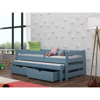 Dětská postel Dětská postel s přistýlkou Alex Barva dřeva: Modrá, Rozměry: 80x180