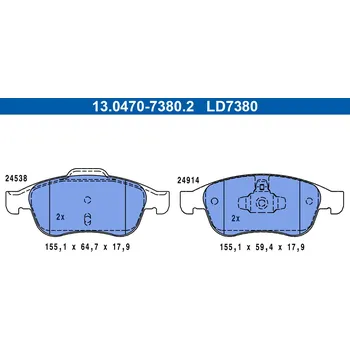 Brzdová destička Sada brzdových destiček, vždy 4 kusy v sadě ATE 13.0470-7380.2