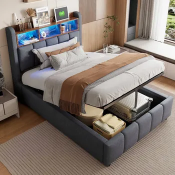 Postel Jednolůžková dřevěná postel Arhatreya 90x200 cm šedá