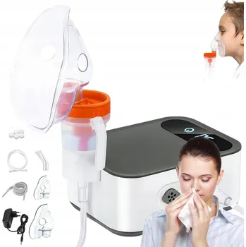 Inhalátor INHALÁTOR, KOMPRESOROVÝ NEBULIZÁTOR S NÁUSTKEM A MASKOU, TICHÝ INHALÁTOR