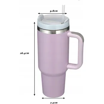 TERMOSKA HRNEK Z UCHWYTEM I SŁOMKĄ 1200 ML TERMOSKA S UCHEM A BRČKEM 1200 ML - DO AUTA NA KÁVU, ČAJ