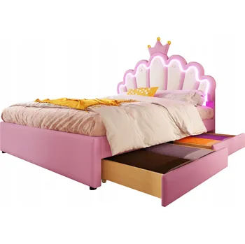 Postel Jednolůžková dřevěná postel Arhatreya 140x200 růžová