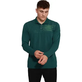 Pánská košile Polokošile dlouhý rukáv DOREL tm.zelená M