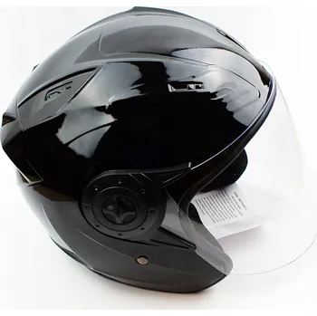 Helma na motorku Motocyklová přilba Abiwa MD-209 Evo otevřená černá lesklá L ECE R22-05