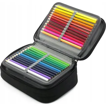 Penál VELKÝ VÍCEÚČELOVÝ PENÁL POUZDRO ČTYŘKOMOROVÝ ŠKOLNÍ