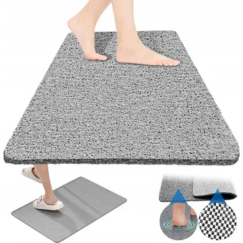 Protiskluzová podložka PROTISKLUZOVÁ PODLOŽKA 80X100CM OBDÉLNÍKOVÁ ŠEDÁ RYCHLESCHNOUCÍ DO KOUPELNY