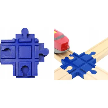 Vláček a vláčkodráha Křížení kolejí pro dřevěné vláčkodráhy kompatibilní s BRIO, IKEA, LIDL, LEGO DUPLO