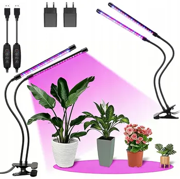 Osvětlení pro růst rostliny LAMPA PRO RŮST ROSTLIN 4x LED PANEL PĚSTOVÁNÍ RŮST ČASOVAČ 3 REŽIMY