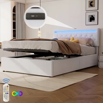 Postel Jednolůžková dřevěná postel Arhatreya 140x200 cm bílá