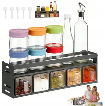 Obraz DRŽÁK NA KOŘENÍ POLICE ORGANIZÉR ZÁVĚSNÝ šedý