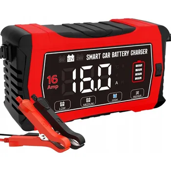 Nabíječka autobaterie INTELIGENTNÍ NABÍJEČKA AUTOBATERIÍ 16A LCD 12V 24V LiFePO4