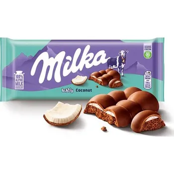 Čokoláda Milka Bubbly Coconut mléčná čokoláda z alpského mléka s porézní kokosovou náplní 97 g