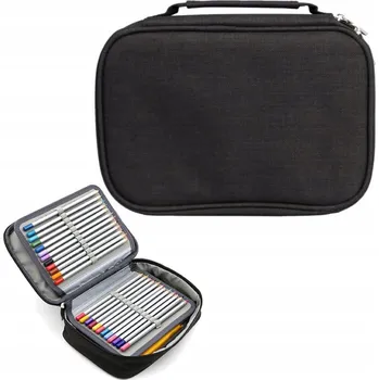 Penál VELKÝ VÍCEÚČELOVÝ PENÁL POUZDRO ČTYŘKOMOROVÝ ŠKOLNÍ