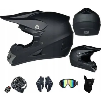 Helma na motorku Motocyklová přilba pro silniční provoz + rukavice + brýle + maska na obličej + zámek, velikost M