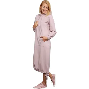 Dámské šaty Mikinové šaty DUHASA starorůžová S