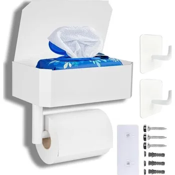 Věšák Držák toaletního papíru AZOMKER, Držák toaletního papíru, Držák toaletního papíru bez vrtání, Držák