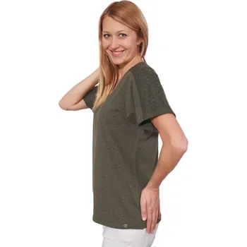 Pánské tričko Tričko krátký rukáv DATKA khaki melír XL