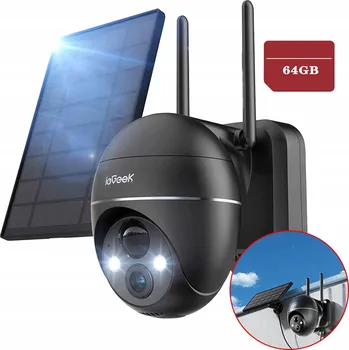 Bezpečnostní kamera Venkovní IP kamera ieGeek KAMERA WIFI SOLARNA OBROTOWA 2K 64GB