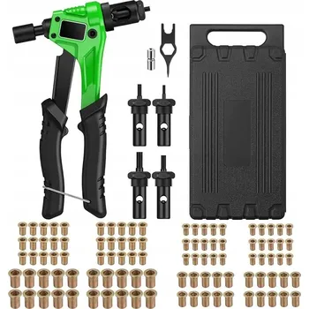 Nýtovací pistole RUČNÍ Nýtovací kleště PÁKOVÉ pro nýtovací matice M3-M6 + 100x SADA Nýtovací kleště RUČNÍ