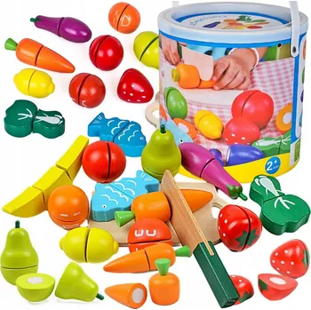 Dřevěná hračka Dřevěná zelenina a ovoce na krájení Doris