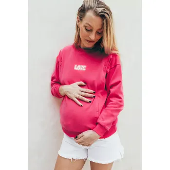 Těhotenská móda Kojící mikina Pink Love