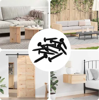 Hřebík vidaXL Samovrtný hřebík 12 pcs Černá 4 x 25 mm Ocel