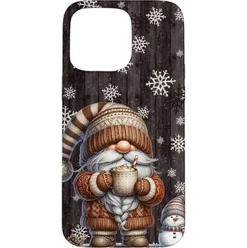 Pouzdro na mobilní telefon Vánoční pouzdro s motivem trpaslíka, dýně, koření a kakaa se sněhovou vločkou pro iPhone 15 Pro Max