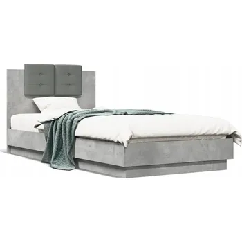 Postel Rám postele s opěrkou hlavy 204,5 x 93 x 84 cm, šedá betonu, tmavě šedá