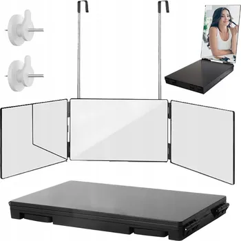 Zrcadlo KOZMETICKÉ ZRCADLO DO KOUPELNY ZRCADLO SKLÁDACÍ TROJDÍLNÉ ZÁVĚSNÉ NA MAKE-UP