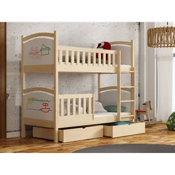 Dětská postel Patrová postel Emilka Barva dřeva: Růžová, Rozměry: 80x180