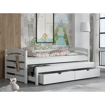 Dětská postel Dětská postel s přistýlkou Monika Barva dřeva: Bílá barva, Rozměry: 80x180