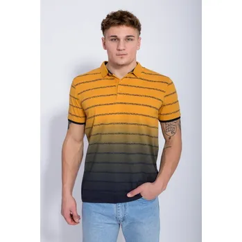 Pánské tričko Polokošile krátký rukáv HOKEJ okrová M