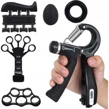 Sada 6x posilovačů prstů a rukou S POČÍTADLEM a nastavitelným odporem 5-60 kg