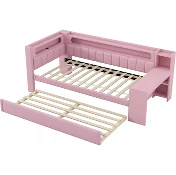 Postel Jednolůžková dřevěná postel Arhatreya 90x200 růžová