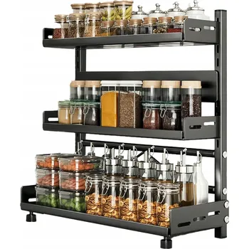Úložný box Kuchyňská POLICE 3patrový regál stojan organizér na koření lahve hrnky