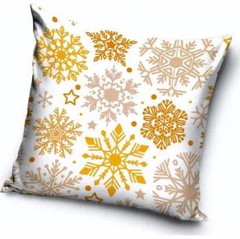 Polštář Dekorační polštářek Mrazivé Vločky Bílý