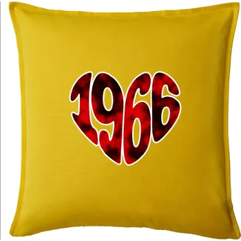 Polštář 1966 v srdci - Polštář 50x50 - 50x50 - Pouze potah ( Žlutá )